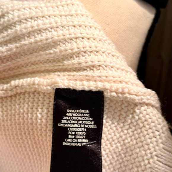 Alice + Olivia Black & Cream Colorblock Oversized Sweater | Size L - Picture 8 of 9